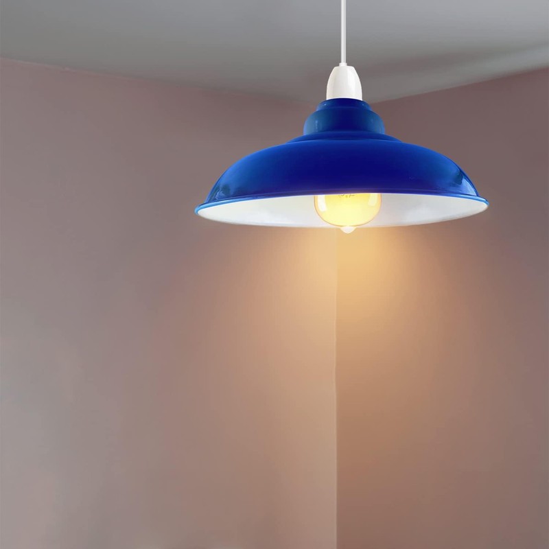 DCVOLTAGE Retro Ceiling Pendant Lamp Shade Navy Blue Metal 32