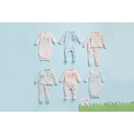 Mud Pie Baby Boy's Bunny Pocket Sleeper, Blue, 6-9 Months