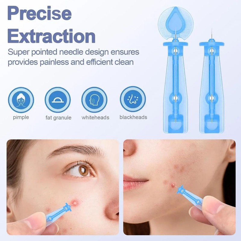 50 PCS Disposable Pimple Needles with Dot Acne Stickers, Blackhead
