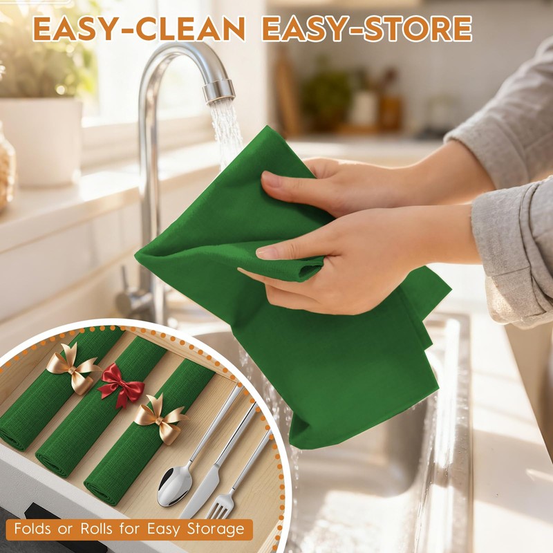 AuraNestle Placemats Set of 6 Linen Type Fabric Cloth Placemats,