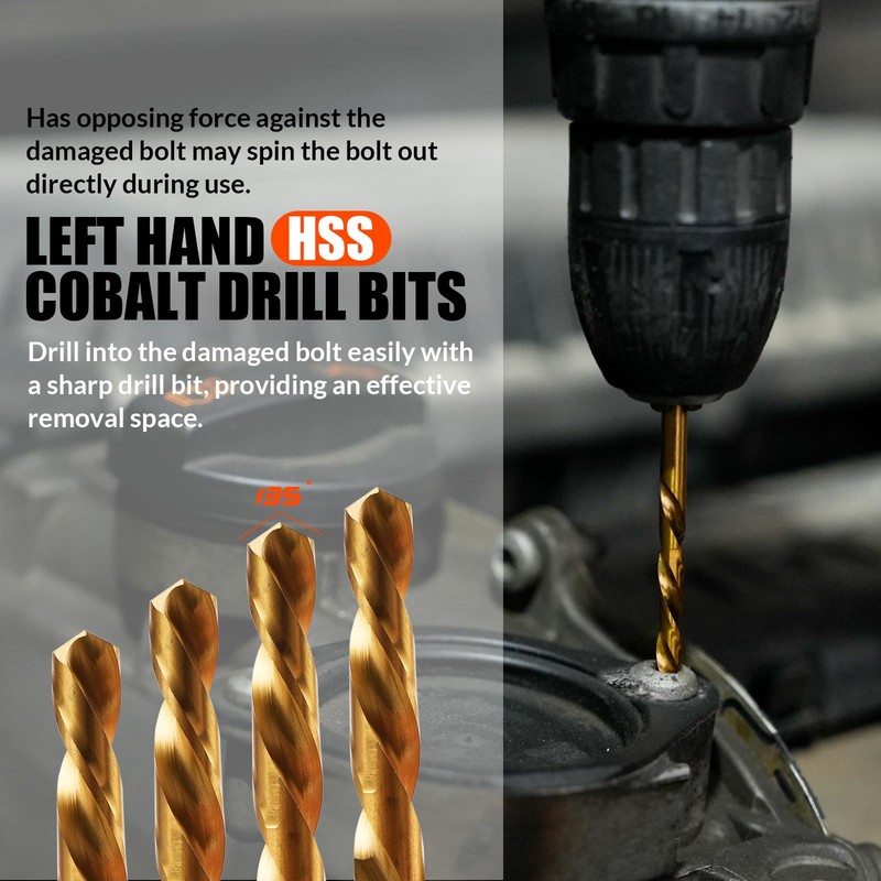 Coobeast 35 Pcs Screw Extractor and Left Hand Drill Bits