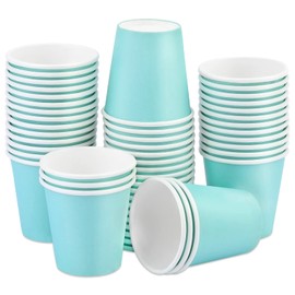 Wuadua 50 Pack 3 oz Blue Espresso Paper Cups - Sturdy and Leak-Proof for Parties, Events, Office, Home Use Disposable Mouthwash Cups - Ideal for Hot/Cold Drinks, Smooth Rim Design, Eco-Friendly