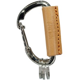 BlissLeather (Tochigi Leather, Made in Japan), High Quality Genuine Leather, Carabiner, Keychain, Presentation Box Included, Beige S