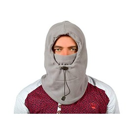 Sterling Sports Balaclava Neck Warmer Motorbike - Quick Dry Waterproof Mask Face for Motorcycle, Sports, Outdoor, Cycling, and Ski Snoods for Women & Men (Fleece Grey Balaclava)