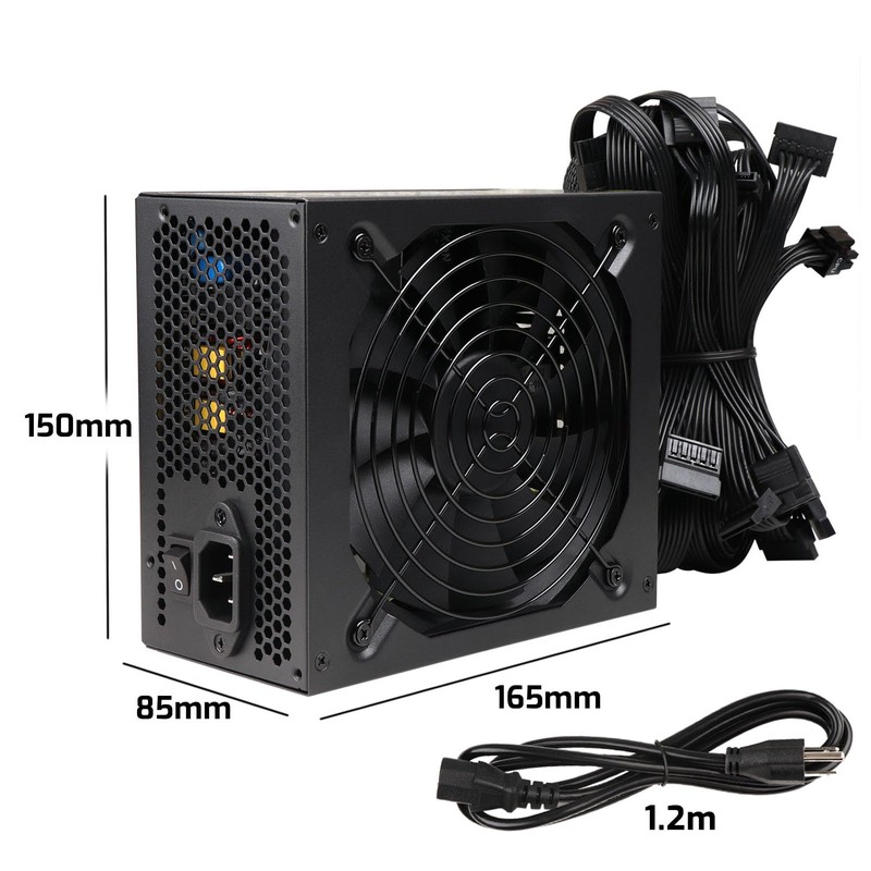 800W Power Supply Full Voltage 100-240V Active PFC Gaming PSU