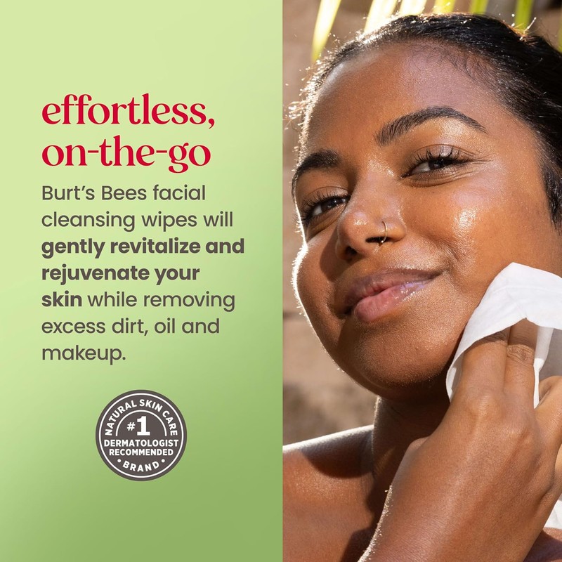 Burt's Bees Sensitive Facial Cleansing Towelettes with Cotton Extract, 30