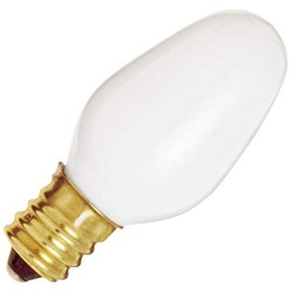 Satco S3681 120V Candelabra Base 4-Watt 4C7 Night Light Bulb, White