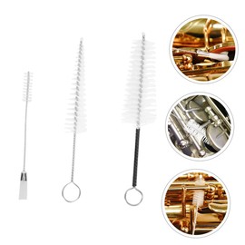 Levemolo 3pcs Saxophone Cleaning Brush with Bristles for Alto Sax Clarinet Flute Mouthpiece Care Compact Scratch Design for Thorough Instrument Maintenance