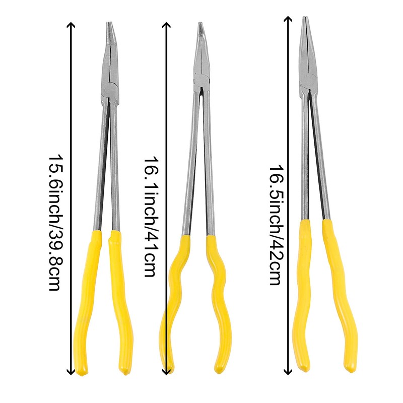 HOIGON 3 Pieces 16 Inch 90-Degree 45-Degree Straight Extra Long