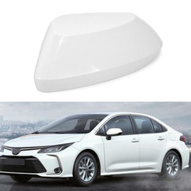 White Passenger Side Replacement Mirror Cover Cap Housing for 2020 2021 2022 2023 2024 2025 Toyota Corolla, Directly Replace Style, Not Sticker