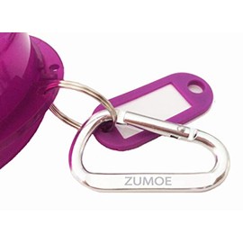 Zumoe Soccer Chick Retainer and Mouthguard Case with Carabiner, Durable Mouthguard Case for Sports, Teeth Aligner Retainer Holder for Travel and Protection, Ideal for Secure Storage - Purple