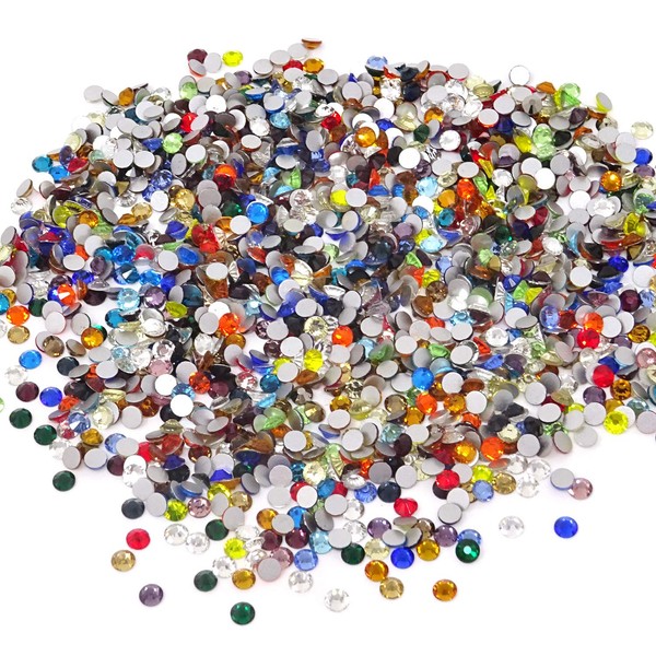 Honbay 1440PCS 5mm ss20 Sparkly Round Flatback Rhinestones Crystals, Non-Self-Adhesive
