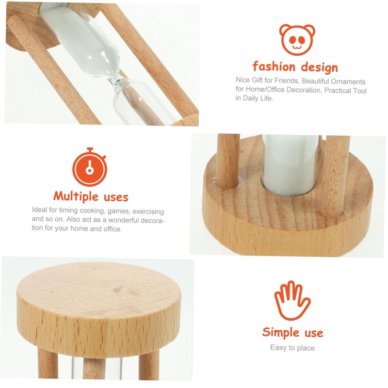 Ciieeo Wooden Sand Timer Clock Elegant Sandglass Decorative Table Timer