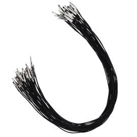 ONLYKXY 40pcs Black Elastic Cords with Metal Ends 37cm Soft Stretch Band Mask Lanyard Loop Crafts Round Rope Thread String Extender Strap for Mask Making Book Binding Hanging DIY Craft Party Hat Menus