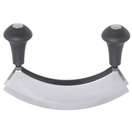 Contacto Doppel-Wiegemesser zweischneidig 17,5 cm, Klingenbreite 3,7 cm, Klingenabstand 1,5 cm, Edelstahl mit Kunststoffgriffen, zum Kräuter Hacken