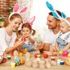 Sprinlot Pack of 12 Wooden Easter Eggs for Painting, Easter