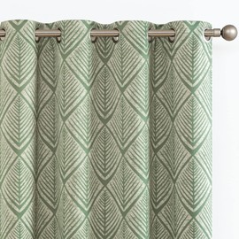 COLLACT 80% Blackout Curtains for Bedroom Green Geometric Pattern Curtains 84 Inch Long for Living Room Darkening Thermal Insulated Printed Drapes Grommet Top Window Treatments 2 Panels Sage Green