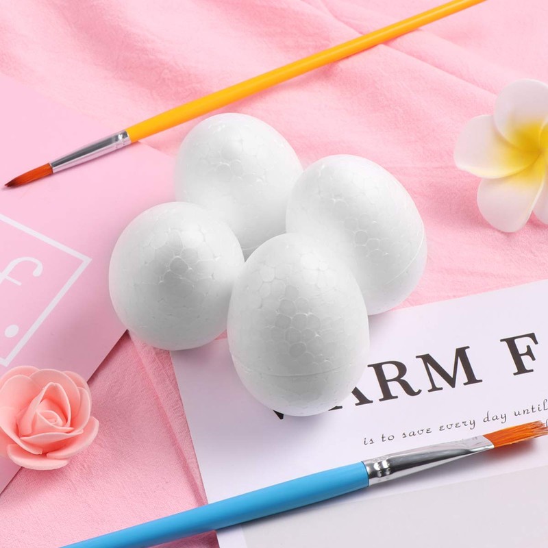 PRETYZOOM 50pcs Foam Eggs Easter Styrofoam Polystyrene Egg Shapes Easter