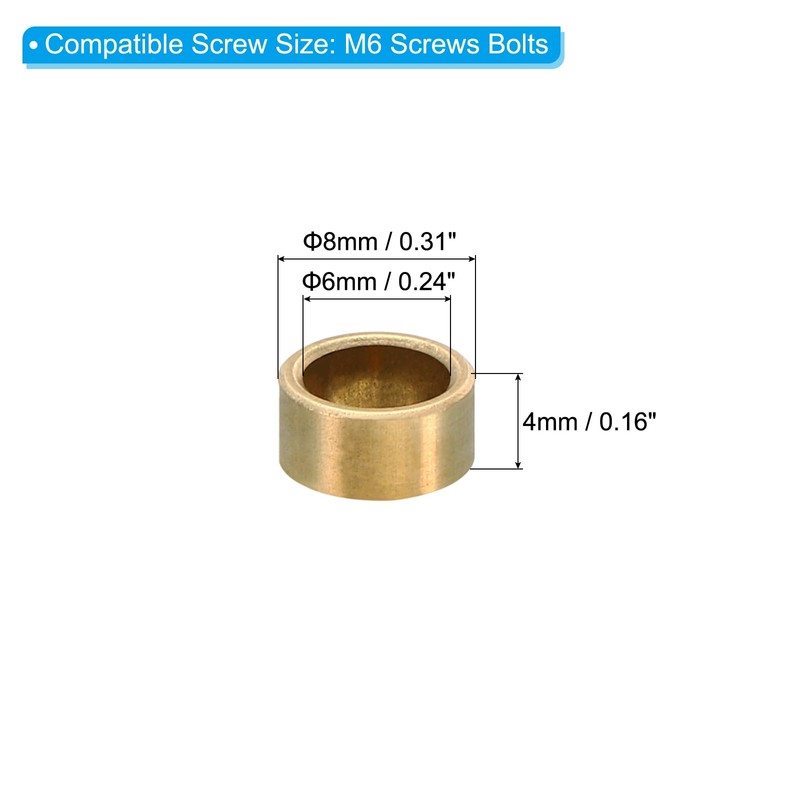 PATIKIL M6 Brass Spacers, 5 Pcs Metal Spacer Brass 6mm