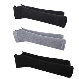Cetornie 3 Pairs Winter Long Fingerless Gloves for Arm Warmers Fingerless Elbow Length Gloves Winter Wrist Long Gloves for Winter Outdoor Sports (Black, Dark Grey & Light Gray)