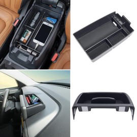 TOPINSTALL New Tray 2PCS Set Compatible with 2021-2024 Ford Bronco Sport Accessories, Armrest Storage Console Organizer Dash Tray Insert Phone Holder (Not for Escape & Bronco & 2025 Dashboard)