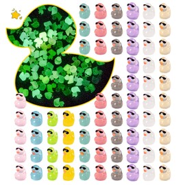 jrootouh 100 Pack Mini Animals Tiny Duck Wearing Sunglasses Figurines Bulk for Miniature Dollhouse Decor Accessories Garden Aquarium Potted Ornament Party DIY Charms Office Classroom Activity to Hide