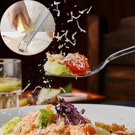 Stainless Steel Shredder, Cheese, Chocolate, Fruit, Vegetable, Ginger, Garlic Shredder, Long Handle 2 in 1 Coarse and Fine Shredder