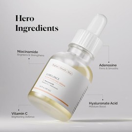 Suero de vitamina C con niacinamida, ácido hialurónico y adenosina - Suero hidratante para una piel brillante - Suave brillo de la piel para un tono u