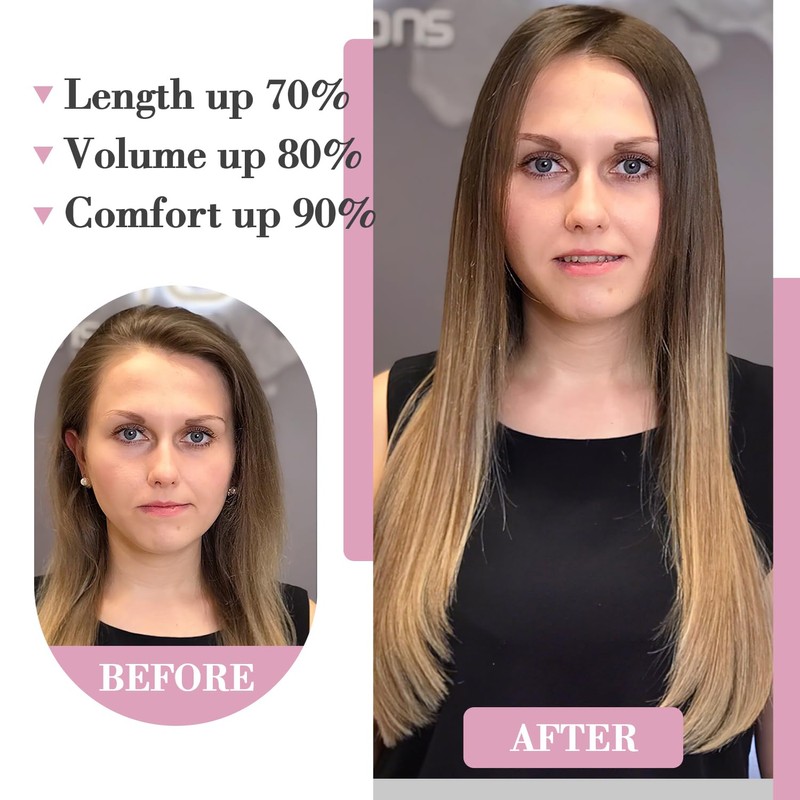 S-noilite One Piece Clip in Hair Extensions Balayage 18 Inch