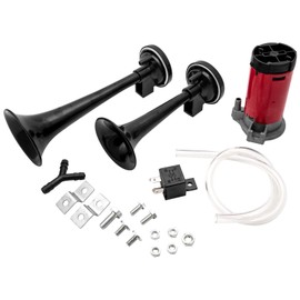 Riloer Dual Trumpet Air Horn 12V 178dB Dual Tone Car Horn Kit Super Loud Pull Sound Universal Electric Pump
