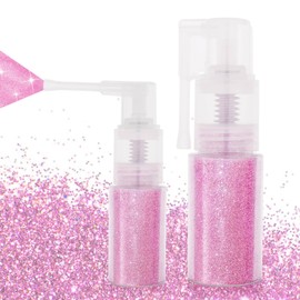 MEICOLY Pink Body Glitter Spray,Hair Glitter Spray,Shiny Sparkle Glitter Spray for Face/Body/Hair/Clothes,Body Shimmer for Skin,25g
