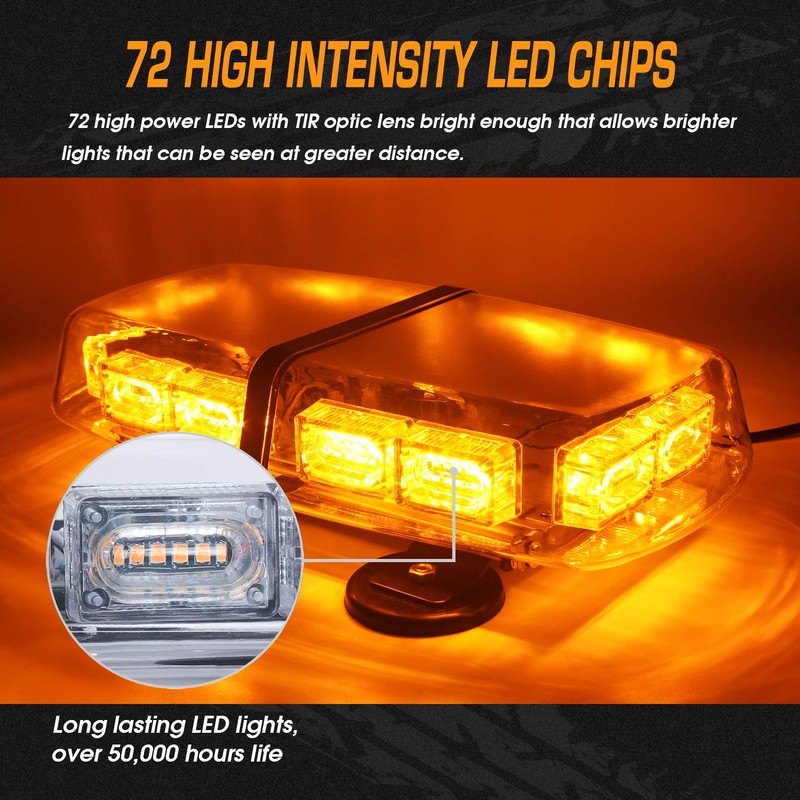 LINKITOM Rooftop LED Strobe Lights -72 LED High Intensity Emergency