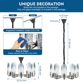 YINZINR Peacock Crystal Chandelier, 25" Modern Luxury Round Crystal Glass LED Pendant Lamp Chandelier Ceiling Light Fixtur, for Living Room Dining Room Bedroom Entryway Foyer