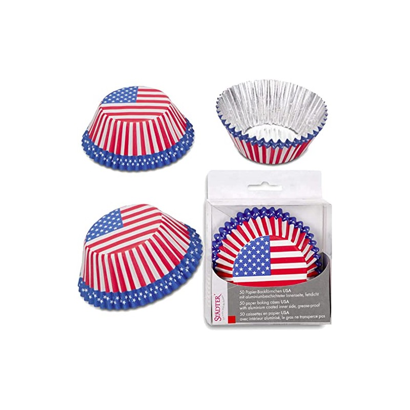 50 Party-Muffinförmchen * USA + Amerika * für Länderparty oder