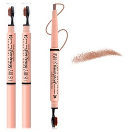 USHAS 2 Pcs Eyebrow Pencil - Eyebrow Pencil with Brush 2-in-1 Dual-Ended EyeBrow Pencils for Women, Eyebrow Makeup Shaper and Filler, Last All-Day and Waterproof (04, Pack of 2)