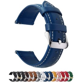 Fullmosa Watch Band, Genuine Leather, 0.8 inch (20 mm), Top Grain Leather Strap, Wristwatch, Replacement Strap, Smart Watch Band, Men's, Women's, 0.8 inch (20 mm), Dark Blue