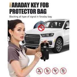 Faraday Pouch for Car Keys (2 Pack), Suede Leather Faraday Bag for Key Fob with Wristband, Car RFID Signal Blocking Holder, Anti-Theft Key Fob Protector Case (Medium Size)