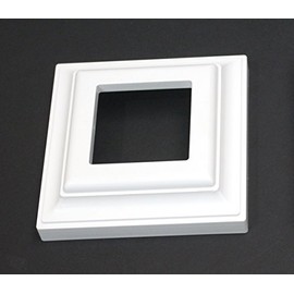 JSP Manufacturing Plastic Black or White Deck Railing Column Post Base Trim Ring 3 x 3 Post Base fit Outside 3x3 Posts, railings, Decks, Signs or Columns. (4, White)
