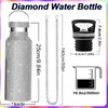WINCHERRIA Bling Water Bottle Rhinestone,Diamond Water Bottle,Glitter Rhinestones Stainless Steel