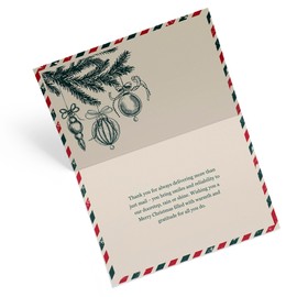 Tarjeta de Navidad 1Up Greetings para portador de correo, postal clásico, tu compra ayuda a los animales necesitados, 5 x 7.5 pulgadas, tarjeta de Navidad individual + sobre, negocios propiedad de