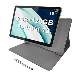 CONSUNG Metal Tablet Computer Android 13, 128GB+8(4+4) GB/1TB Expandable, 9000mAh Battery, 10 Inch 1280X800 IPS, Double-Glass Touch Panel, 5MP+8MP Camera, WiFi6, BT5.0, GMS Certified