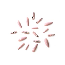 Laflare NEX 3D NAIL, Handcrafted LONG, XLONG Length Acrylic Fake Press On Nails with Nail Glue, Manicure Stick, Mini File (Long, Coffin, Sugar Pink)