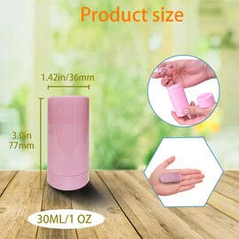 ZTTCDI 4 Pack 1oz Pink Deodorant Containers 30ml Empty Plastic Twist Up Filling Stick Tube Bottom-Fill Deodorant Bottles Refillable Lip Balm Tube for DIY Cosmetic Lotion Bar Sunscreen Lip Balm Crayon