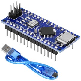YELUFT 1 x Pre-soldered Nano Board with Cable 328P MCU CH340G 5V 16MHz Microcontroller Compatible with Arduino IDE (Type C Interface)
