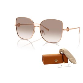 Tory Burch TY6106D 335313 60MM Rose Gold/Clear Gradient Light Grey Cateye Sunglasses for Women + BUNDLE With Deisgner iWear Complimentary Eyewear Kit