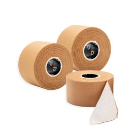 d3 Rigid Premium Rayon Extra Stick Tan Zinc-Oxide Strapping Tape 38mm x 10m (3 Rolls) High Strength Blister Prevention, Rugby & Weightlifting Ankle, Wrist Joint Support