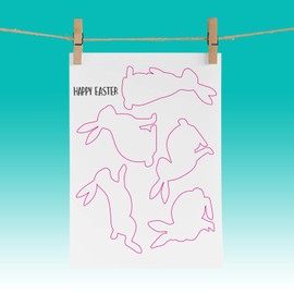 Easter Bunny Window Sticker - Plain White Rabbit Fun Car Decal Good Friday Christian Sunday Egg Hunt Family Kids Childs Home Accessories Decorations (5 Large Bunnies)