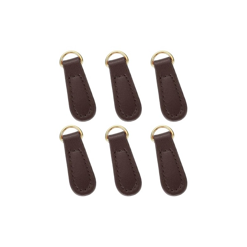 sourcing map 6pcs Zipper Pull 1.57-in Leather Zipper Head Handle