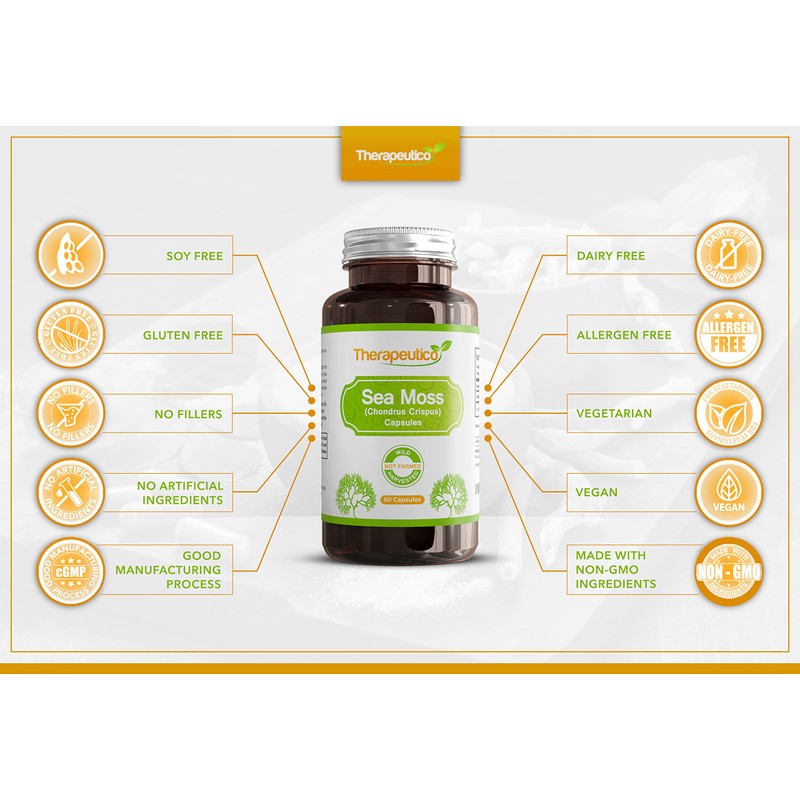 Therapeutico Sea Moss Capsules | Wild Harvested | 60 Veg