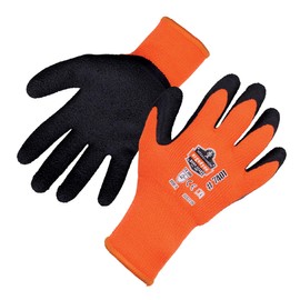 Ergodyne ProFlex 7401 Coated Winter Work Gloves, Latex Coated Palm, Thermal Fleece Lining Orange